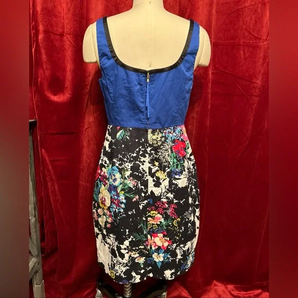 Anthropologie LeifNotes Chroma Shadow Floral Pencil Dress Sz 8 - Picture 3 of 7